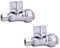 1/4 Drehung Push-Fit gerades Absperrventil, 1/2 Zoll Push-Fit PTC x3/8 Zoll OD bleifreies Messing gerades Absperrventil, bleifreies Messing verchromt LD Marke (2er-Pack)