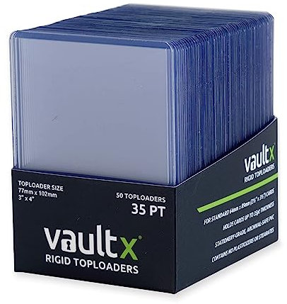Vault X Toploaders 35pt, Trading Cards, Premium Extra Thick, 3 x 4 Seamless Rigid Card Holders, Hard Sleeves, Clear Protection for Collectible Card Games, Sports, TCG (50 Pack)