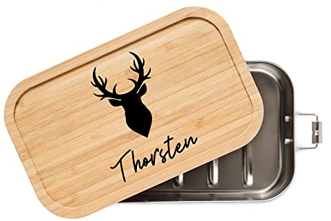 ABENTEUERNAH - Personalisierte Brotdose für Erwachsene - Individuelle und Robuste Edelstahl Brotdose mit Namen - Personalisierte Geschenke für Männer (Große Lunchbox 1100 ml)