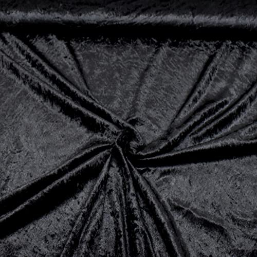 MAGAM-Stoffe 1m Katharina Pannesamt glänzender Samt Stoff Kleidung Kissen Möbel Meterware (24. Schwarz)