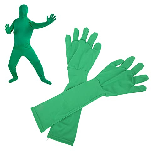 Akozon 2Pcs Chromakey Green Screen Gloves Universal Invisibility Effect Background Gloves Chromakey Gloves Green Chroma Key Glove for Photography Photo Video Film Post Production