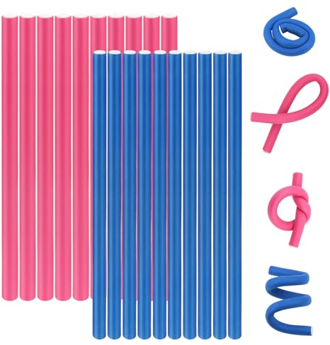 NVIYAM 20 Pièces Bigoudis Cheveux Rouleaux Permanente Boucles Flexibles Sans Chaleur Curling Twist Flex Mousse pour Cheveux