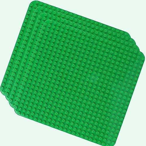 4 Große Bauplatte Kompatibel mit Lego Duplo Platten,38.4 * 38.4cm Classic Grundplatte mit 24 x 24 Noppen für Duplo Steine,Konstruktionsspielzeug für Kleinkinder,Mädchen und Jungen, Grün