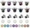 MIYUANGKJ 20 Stück 16mm Glitter Sicherheitsaugen, Puppenaugen mit Wimpern, Tieraugen Kunststoff Bastel Augen für Plüschtier Bären Handwerk Häkeln Spielzeug Herstellung(10 Farben)