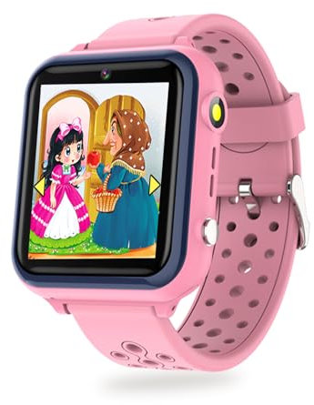 Retysaz Kinder-Smartwatch, 16 Spiele, Smartwatch für Kinder, Handy, modische Smartwatches für Kinder von 3–14 Jahren, tolles Geschenk für Mädchen und Jungen, elektronisches Lernspielzeug (rot)