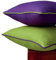 Encasa XO zweifarbige Kissenbezüge, 2 Stück – Lime Green with Purple – 50x50 cm, einfarbig, Moderne Kissenbezüge aus Baumwoll-Canvas für Sofa, Couch, Bett und Heimdekoration – nur Bezüge