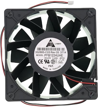 for PFB1224UHE DC BRUSHLESS Fan, DC 24V 2.40A 12CM Size :120×120×38mm,2-pin 2-Wire Inverter Cooling Fan.