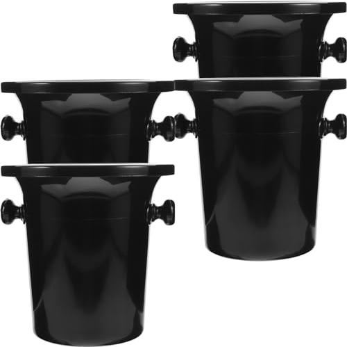 HOLIDYOYO Wine Tasting Dump Bucket Spittoon 4pcs Bucket Spit Wine Barrels Cold Wine Barrels Ice Bucket Beverage Tub for Wine Whiskey Cocktails Black