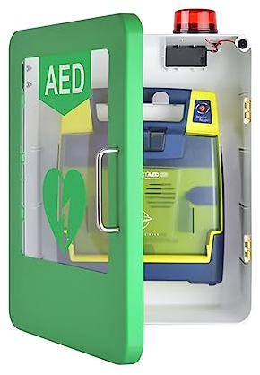 AED-Schrank, tragbarer Erste-Hilfe-AED-Defibrillator-Aufbewahrungsschrank ABS & PC/Alarmsystem, für Zuhause, Büro, Krankenhaus, öffentliche Plätze