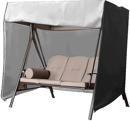 OPTUTUS Outdoor Swing Cover 3 Seater Hammock Cover, Waterproof Patio Bench Swing Cover for 79 x 55 x71 inch Garden Glider Swing Canopy Black