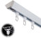 Vorhangschiene aus Aluminium | Komplett-Set mit 1-läufiger Schiene | einläufig Gardinenschiene aus Aluminium | für Gardinenaufhängung, Raumteiler, Zimmer, Balkone, Büros, Hotels(White,4.0m/13.1FT(4*1m