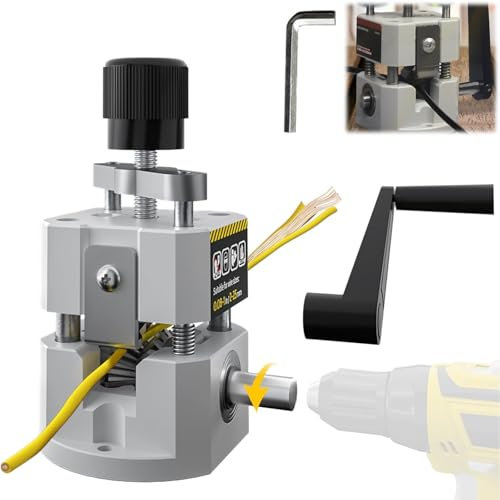 Macchina Spellacavi Elettrici Professionale, Spelacavi Elettrica Manuale, Pinza Spelafili Elettrico Manovella da 0.2 a 2.54 cm, Strumento Spellafili, per Riciclaggio dei Rifiuti di Rame Riciclare Filo