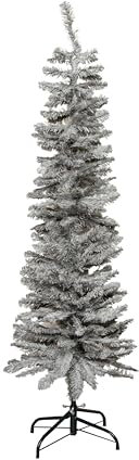 Samuel ALEXANDER 5ft (1.5m) Grey Artificial Pencil Christmas Tree With Green Metal Stand and 236 Tips