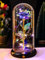 DEEMEI Eternal Rose Flowers Birthday Gifts for Women, for Mum Her, Upgraded USB Galaxy Crystal Rose in a Glass Dome LED Light-Up Presents for Anniversary Wife Grandma, Purple