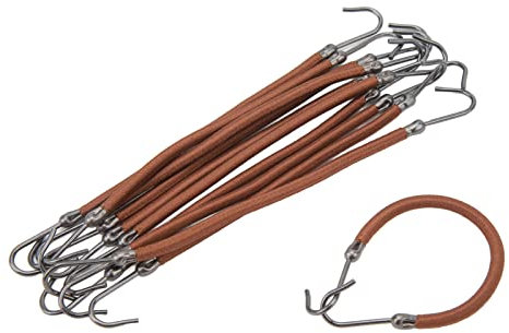 10 Stück Pferdeschwanz-Haken, Gummiband-Haarspangen, elastisches Haarband-Haken-Styling-Werkzeug, Band mit Haken für Frauen und Mädchen, dickes lockiges Haar, langes Haar-Styling (Braun)