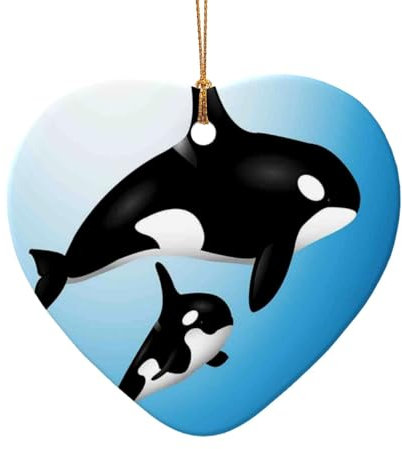 GSGCSBYMLG Wal bedruckter Keramik-Anhänger, Weihnachtsanhänger