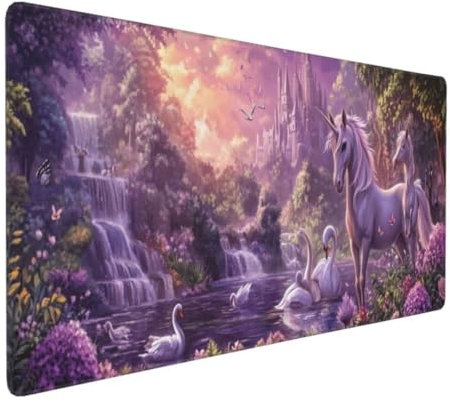Pferd Tier Mauspad, Large XXL Mouse Pad 1200x600x3mm Tastatur Matte, Groß Vernähte Kanten WassXerdicht Anti-Rutsch Mauspad, Erweiterter Schreibtisch Schutz Mauspad für Geschenk Weiblich Office k-123
