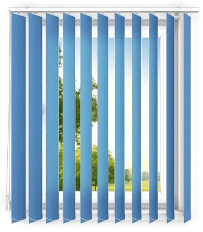 time4blinds - Lamellenvorhang - Vertikaljalousie - Lamellen für Büroarbeitsplätze und für Haus und Wohnung - Vorhang Flächenvorhang Schiebevorhang - 160x245 cm - Azurblau