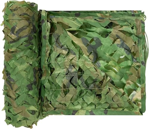 YZJL Camouflage Netting Camo Netting Military Hunting Mesh Netsfor Hunting Camouflage, Military Camouflage, Garden Dec, Terrace Awnings, 2X3m 4X6m(Color:Green,Size:4x4m)
