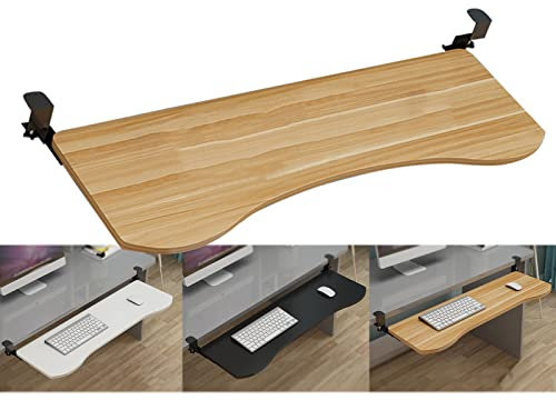 TWHZSAI Tastaturablage unter dem Schreibtisch, für Computer-Tastatur-Maus-Halterung, aufklemmbares, verschiebbares Tastaturregal, ergonomisch zur Linderung von Muskelermüdun