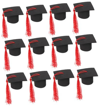 ULTECHNOVO 2 Stück Grad Cap Cupcake Topper Cupcake -Dekoration Kuchen liefert Grad-Cap-Kuchen- Abschlussfeier Kuchendekoration Party-Kuchen-Ornament Papier Black