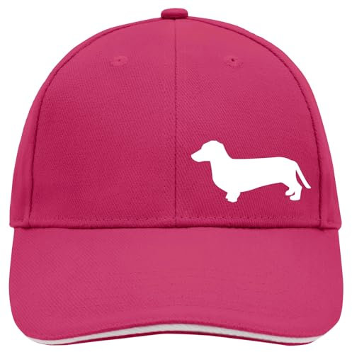 Huuraa Unisex Kappe Dackel Silhouette Geschenk Pink/White Dackel Mitbringsel