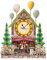 DIY Holzpuzzle Modellbausatz für Dekorationen, 3D Holzpuzzle Erwachsene, 3D Puzzle Ballonhütte Uhr Model Kits, Praktisches Geschenk für Familie und Freunde(28.9cm*33.6cm*7.4cm)
