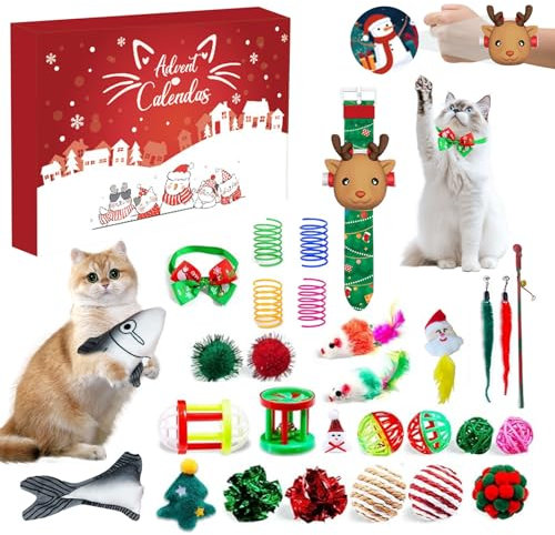 Vartegas Adventskalender Für Katzen Mit 24 Spielzeugen - Tägliche Überraschungen Interaktive Spiele Aus Sicher Kunststoff Mehrfarbig (B)