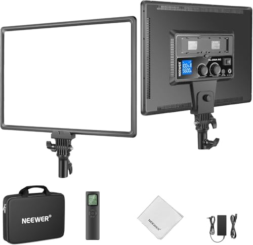 NEEWER NL288 LED Panel Videolicht, 45W 4800Lux 3200K-5600K CRI97+ Dimmbar Bi Farbe 18 Soft Studio Fotografie Key Light für Game Streaming, Fernbedienung, Reinigungstuch, Akku Nicht inbegriffen
