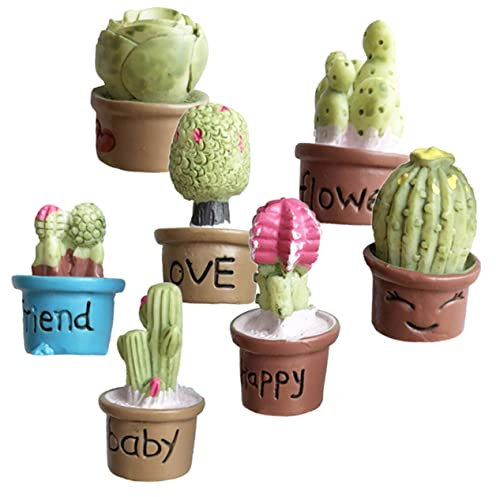 VICASKY 7pcs Mini Cactus Fridge Magnets Set 3D Resin Decorative Succulent Magnets for Refrigerator Locker Kitchen Cute Plant Decor