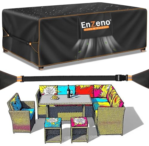Enzeno Gartenmöbel Abdeckung Wasserdicht Abdeckplane Tisch,200x120x90cm | Schutzhülle Wetterfest Winterfest UV-beständig Winddicht Reißfest Oxford-Gewebe für Gartentisch,Gartenmöbel und Loungemöbel