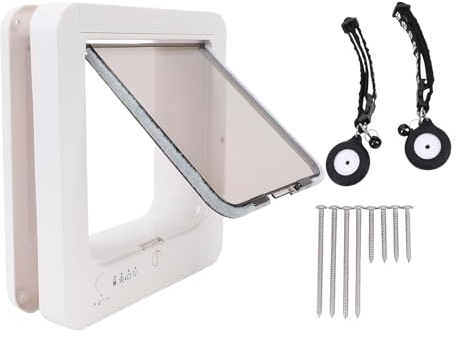 AYNEFY Smart Pet Door, Dual Entry and Exit Options Cat Door Automatic Dog Door Smart Sensing Technology Electronic Cat Flap Collar Activated Pet Access Doors