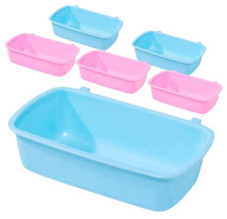 CLISPEED 6 pièces Bol Mangeoire Suspendu pour Hamster et Petits Animaux PP Bol à Eau et Nourriture pour Cage Accessoires Pratiques pour Alimentation Hamster Nain et Chinchilla