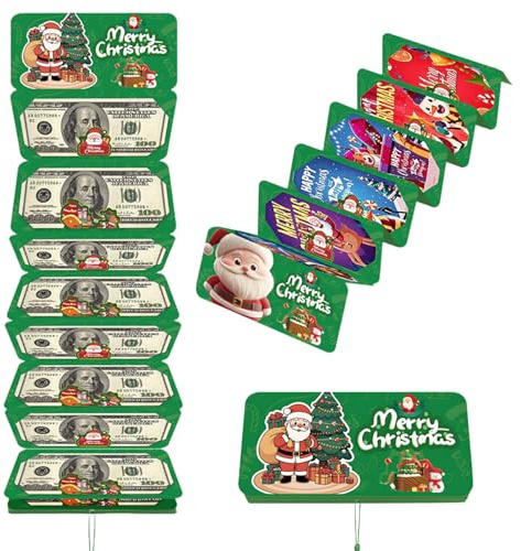 3 Stk Weihnachts-Geld- oder Geschenkkartenhalter mit 10 Fächern, Weihnachtsüberraschung Geldhalter, Kartenhalter für Weihnachtsmann, Überraschung Geldgeschenk Weihnachten für Familie Freunde (Grün-1)