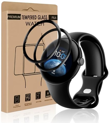 Carantee 2 Stück für Panzerglas für Google Pixel Watch 3 45mm Schutzfolie, Transparent Wasserdicht Displayschutzfolie für Google Pixel Watch 3 45mm, Stoßfeste Sensitive Touch Schutzglas Folie
