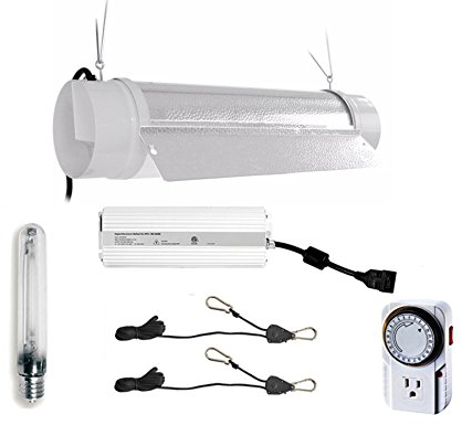 Hydro Crunch 600 Watt Wachstumslicht, digital, dimmbar, HPS-System für Pflanzen, 15,2 cm Kühlrohr-Reflektor mit Flügel