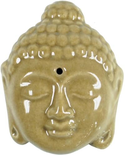 Räucherstäbchenhalter Buddha-Kopf aus Keramik, handgefertigt, Modell 12 | Elegantes Design, ideal für Meditation, Entspannung, und als Dekoration.