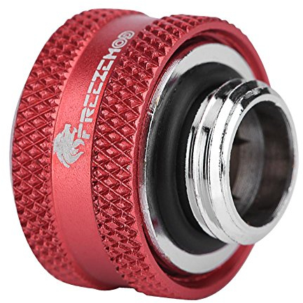 Richer-R 4 Stück/6 Stück Wasserkühlungs-Kompressionsanschluss für starre Acrylrohre, OD 14 mm (4 x rot)