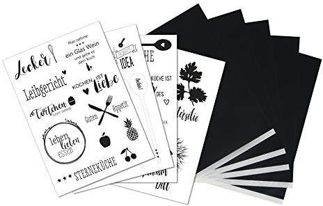 Rayher Hobby Rayher 67287000 5x DIN A4 Transferpapier mit Vorlagen Küchenliebe, zum Übertragen von Motiven
