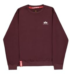 Alpha Industries Basic Sweater Small Logo Sweatshirt for Men Deep Maroon