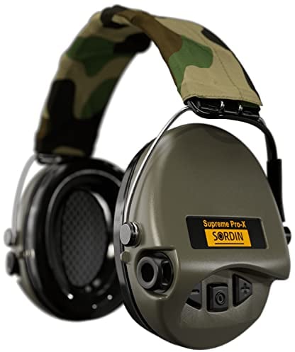 Sordin PRO X - 75302-X-S - Protectores auditivos electrónicos, diseño de camuflaje, color verde