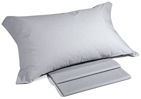 Caleffi Baumwolle einfarbig Bettwäsche-Set, Silber/schwarz, Einzelbett