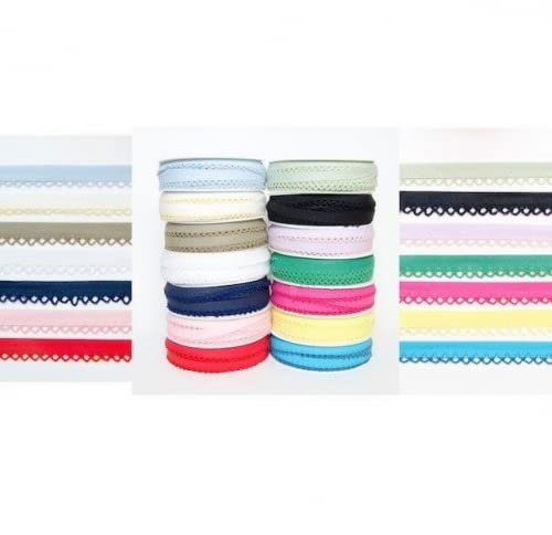 Schrägband mit Häkelkante, grün, Meterware