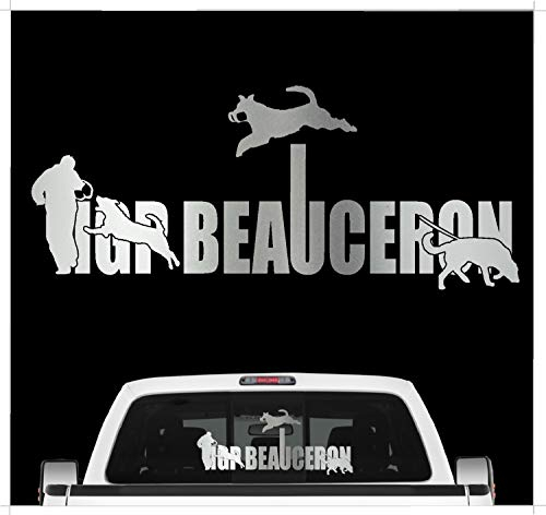 siviwonder Beauceron IGP Schrift Auto Aufkleber Beauce Hundesport Autoaufkleber K9 Hundeanhänger ehemals IPO Farbe Silber Metallic, Größe 45cm