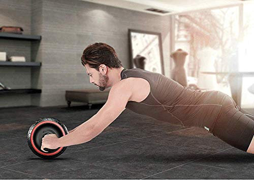 Popoti Abdominal Wheel Ab Wheel Rollers Automatic Rebound Exercise Wheels Non-Slip Handles Fitness Workout Home Gym Exercise Equipment to Build Muscle (White)