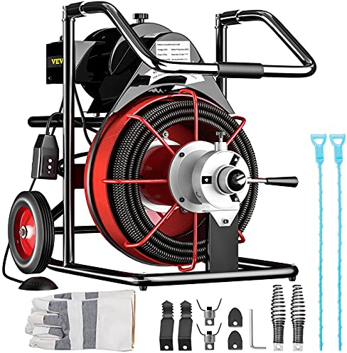 VEVOR 1750 RPM Rohrreinigungsmaschine, Rot