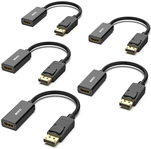 BENFEI Adattatore 4K DisplayPort a HDMI 5 pezzi, unidirezionale DisplayPort DP computer a HDMI monitor adattatore compatibile per computer portatile PC monitor TV proiettore