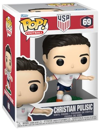 Funko POP! Football: USA - Christian Pulisic - U.S. Men's Soccer Team | Offizieller Fanartikel und Merch - Vinyl Sammelfigur als Regal Deko - Geschenkidee zum Geburtstag für Fans und Sammler