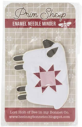 It's Sew Emma ISE806 Lori Holt Prim Schaf-Emaille-Nadelwächter Needle Minder, Metall, Weiß, Schwarz, Pink