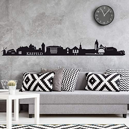selbstklebendes Wandtattoo Krefeld Skyline Wandsticker selbstklebend Stadt Silhouette XXL Wandposter 100cm